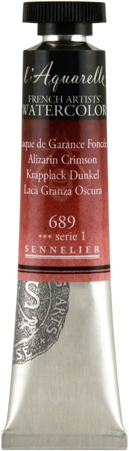 SENNELIER L'Aquarelle French Watercolor, 21ml Tube, S1 Alizarin Crimson