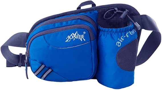 AONIJIE Waterproof Running Hydration Belt with 600ml Water Bottle for Running Men Women Adjustable Hiking Waist Bag Fanny Pack for Outdoors Workout Walking Hiking (Blue-No-Bottle)