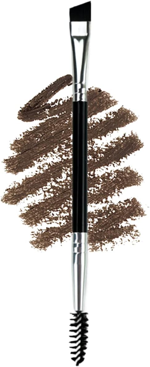 Eyebrow Brush, Professional Double-Ended Angled Eye Brow and Spoolie Brush, Black