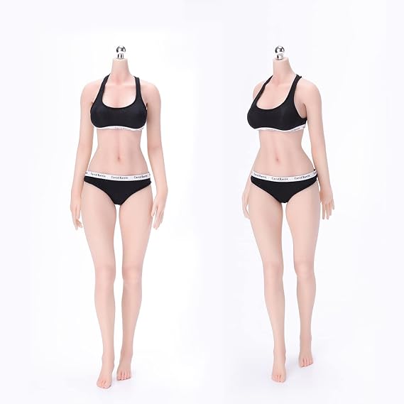 1/6 Scale Figure, Female, Ultra Flexible, Seamless, Bare Skin, Silicone Fingers + Makeup, 6.3 gal 29 L, Normal White Close to DD White Skin, Like i8 Toy, Finger Wire, Mechanical Skeleton + Real makeup