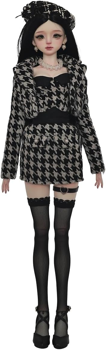 Oueneifs 1/4 Evadnebjd Bjd Doll Delicate Gift Movable Dolls Fullset (Black)