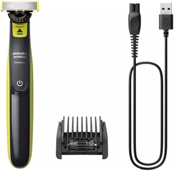 Philips Norelco QP2724/70 OneBlade Electric Trimmer with Dual Protection System, 5-in-1 Adjustable Comb and Innovative 360 Blade