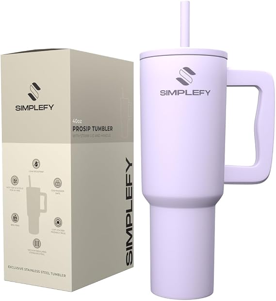 ProSip 40oz Insulated Stainless Steel Tumbler with Handle & Straw Lid