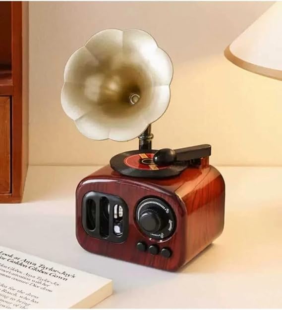 MR Retro Gramofon Şeklinde Müzik Kutusu Nostaljik Ahşap Görünümlü Gramofon Müzik Kutusu