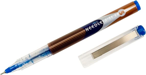 Skilcraft 7520-01-506-8497 Liquid Magnus Needle Pen, 0.5mm Micro Point, Blue (Pack of 12), Gray