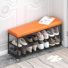 Shoe Storage Stool 201810inch, Shoe Organizer for Entryway with Bench, Small Entryway Shoe Rack Bench for Entryway, Hallway, Bedroom