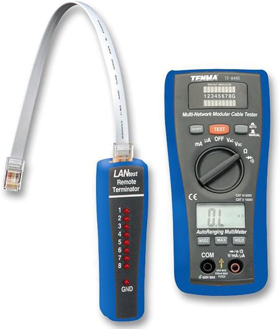 TENMA 72-8495 2-in-1 LAN Cable Tester and Digital Multimeter
