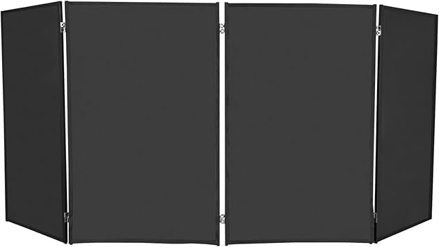 DYNAMI DJ Foldable Booth Panels, Black Portable DJ Facade Booth with Carrying Bag,Free Standing Facade Event Booth Panels,4 Detachable Panels