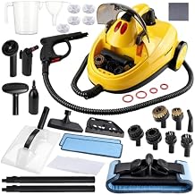 1500W Steam Cleaner 36-Piece All-in-One Attachments Kit, 99% Sanitization, 22ft Reach, 360 Rotating Brush for Home/Car/Tile/Grout/Wallpaper Removal, Chemical-Free Cleaning (35 in 1)