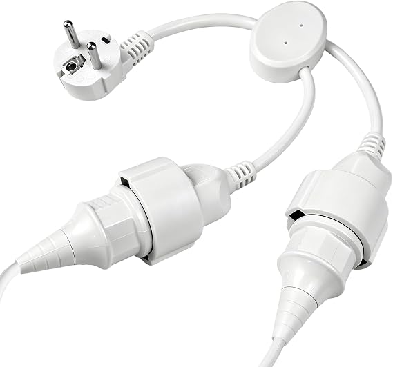 Doppelstecker für Steckdose(250V/16A) Doppelstecker Weiß Doppelsteckdose Steckdosenadapter 2fach maximale 4000 W Doppelsteckdose Adapter für Büro und Haushalt Küche