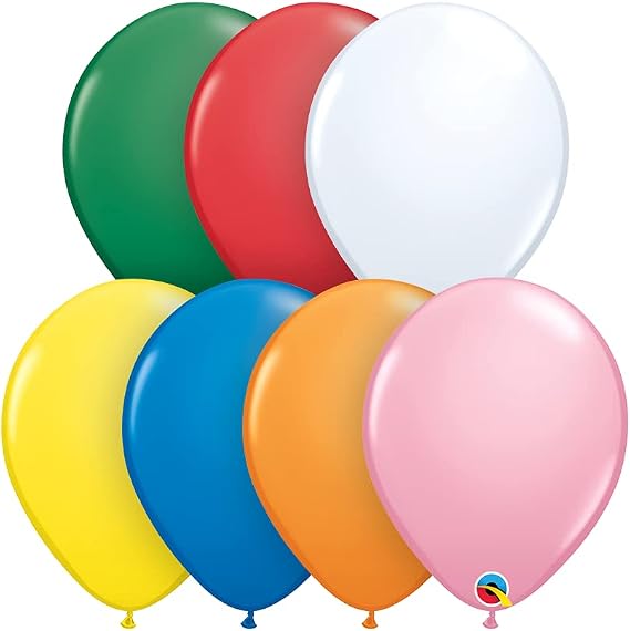 Pioneer Balloon Company 100 Count Standard with White Latex Balloon, 11", Assorted