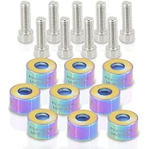 AJP Distributors JDM Exhaust Header Manifold Cap Cup Washers Bolts Aluminum Kit Neo Chrome Compatible/Replacement For Civic Integra RSX CRX DelSol EF EG EK D15 D16 B16 B18 B20 F20 F22 H22 H23 K20 K24