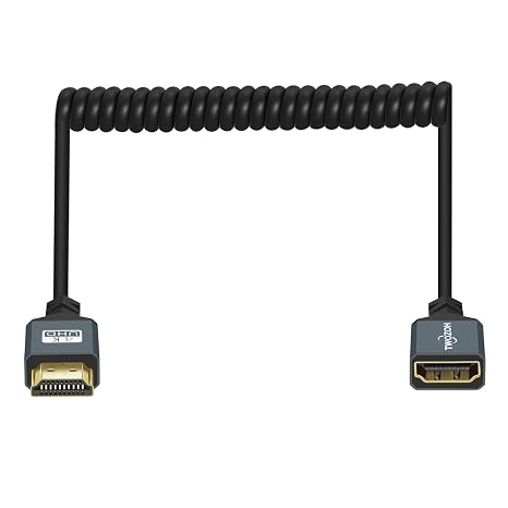 Twozoh HDMI Adapter Coiled Cable, 4K HDMI Extender Cable Extension Cord 2.0(Extend up to 1.5M/5FT)