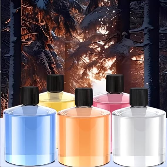 Smart essential oil diffuser for cars and home, intelligent air freshener, built-in battery, quiet and long-lasting fragrance, gift for men and women for Halloween and Christmas (5pc Perfume Refill)