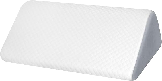 Knee Wedge Pillow for Leg Elevation, 6.3 Inch Triangle Design, Post Surgery Recovery Support, White
