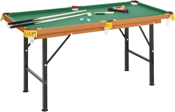 55" Portable Folding Billiards Table - Perfect for Family Fun, Small Spaces & Practice