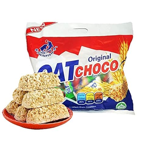 Oat Bars - Oatmeal chocolate, Healthy & Delicious Oat Original Choco Bar, Gluten Free, Non-GMO, Great Tasting Vegan On-The-Go Snack, can be mixed with milk, salads, etc. (400g)