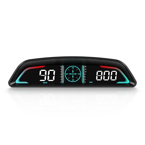 Car HUD Head up Display, MPH and KM/H, AMROOLOO, Heads up Display Car, Display Car Speed, RPM, Time and Other Functions, Digital Speedometer Car Mph, Easy to Install