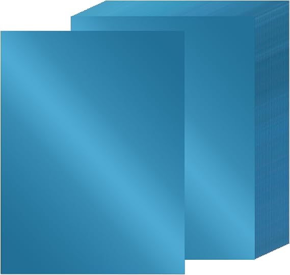 24 Sheets Blue Metallic Cardstock Paper 8.5 X 11", 92lb/250gsm Thick Paper Blue Foil Cardstock Shiny Mirror Glitter Paper for Crafts Scrapbook Card Making Invitations Party Decoration