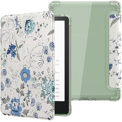 Moko Case for 6" Kindle Basic 11th Generation (2024/2022),White Blue Floral