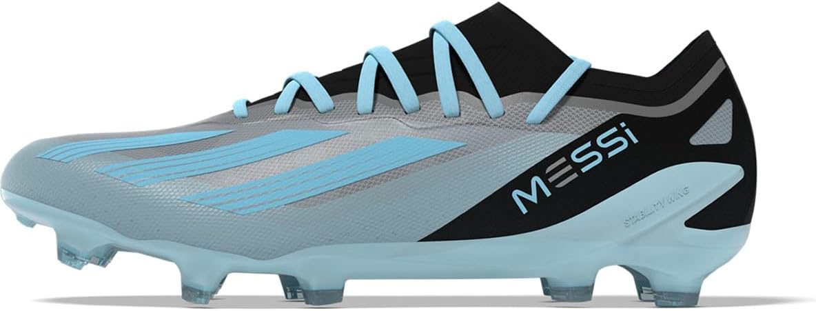 adidas Unisex X Crazyfast Messi.1 Firm Ground Cleats - Soccer, Football Boots, Silver Metallic-bliss Blue-core Black, 13