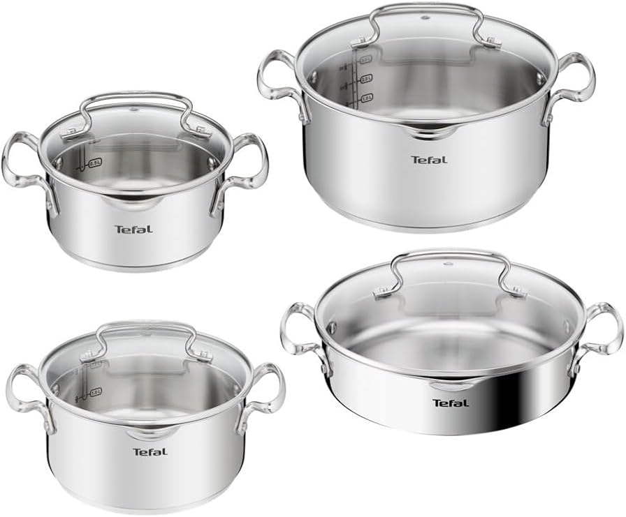Tefal Duetto 8 Piece Steel Cookware Set with Induction Base - 2100139450