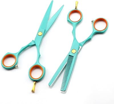 Hair Cutting Scissors, 5.5inch Professional Japan 440c Steel Light Green Scissor Hair Scissors Cutting Barber Haircut Thinning Shears Hairdresser Scissors