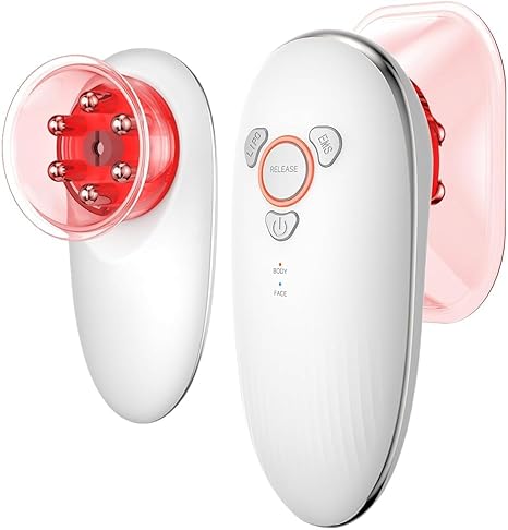 3in1 Schröpfmassagegerät Anti Cellulite Massagegerät Modellierung und Straffung 3 Stufen Massagegerät Elektrisch mit Schröpfmassage EMS und Rotlicht für Bauch Beine Po und Faszien