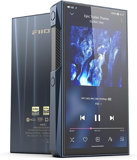 FiiO M23 Hi-Res MP3 Music Player Android 10 Snapdragon 660 with AK4191EQ+AK4499EX, 5.5inch, Lossless DSD/MQA, 5G WiFi/Apple Music/Tidal/Amazon Music 4.4mm 3.5mm/4.4mm (Dark Blue(Aluminum Alloy))