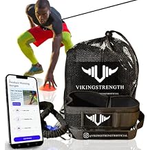 Vikingstrength - 360 Resistance Running Training Bungee Band (Waist) for Speed, Fitness Agility, Speed Strength Gym Equipment for Football, Basketball, Solo or Partner + V-Strength Workout App