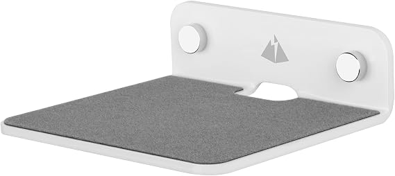 Wall Shelf Speaker Mount, Small Wall Shelf for Speaker, Webcam, Cell Phones, Acrylic Floating Shelf (White)