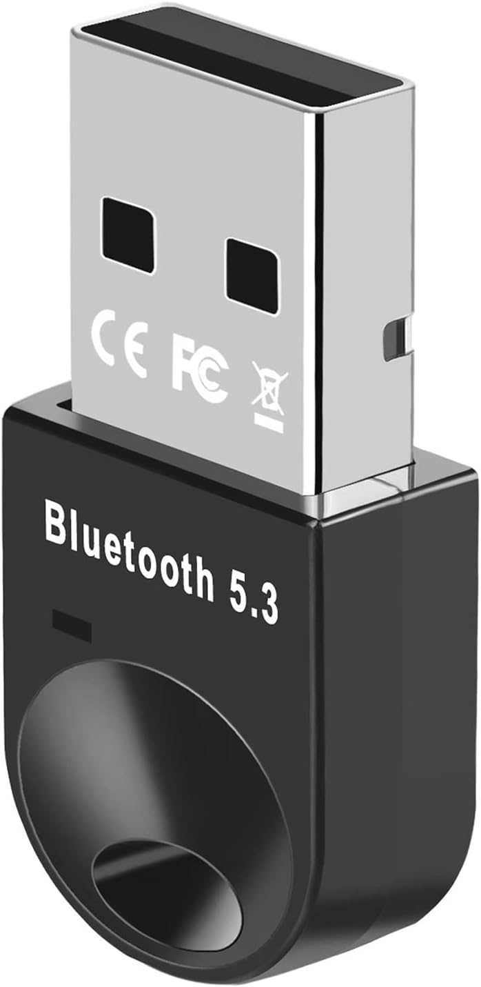 Bluetooth Adapter 5.3 for PC Laptop, Wireless USB Bluetooth DongleReceiver for Windows 11108.1, Compatible with Game Controller, Headset, Phone, Keyboard, Mouse, Tablet, Black