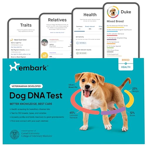 Embark Breed & Health Kit - Dog DNA Testing Kit - Discover Breed, Ancestry, Relative Finder, Genetic Health, Traits, Allergy Risk Scores