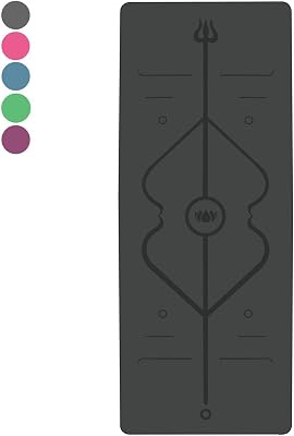 Yoga Mat with 70 Yoga Poses Guides Sustainable Rubber Super Grippy 14 Thick 72X 27 Non Slip Yoga Mats