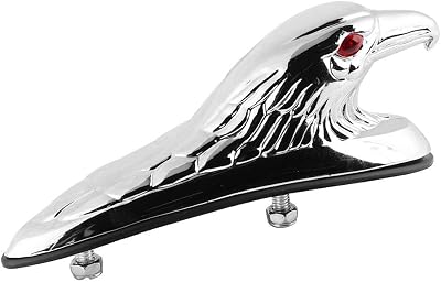 KIMISS Motorcycle Eagle Head Ornament, Universal Eagle Head Ornament Statue Motorcycle Bike Front Fender Mudguard with 6mm bolts size
