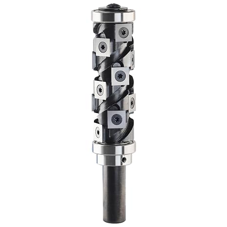 Spiral Flush Trim Router Bit 12.7mm 1/2" Shank Top&Bottom Double Bearings Template Trimmer 80mm Cut Length Carbide Insert Cutter(80mm Cut Length)