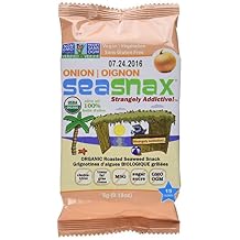 SeaSnax Organic Roasted Seaweed Snack Grab and Go, Toasty Onion, 0.18 Ounce (Pack of 24)