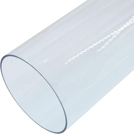 Piutouyar Round Clear Rigid Tubing Pipe, 3" ID x 3.15" OD x 12" Length