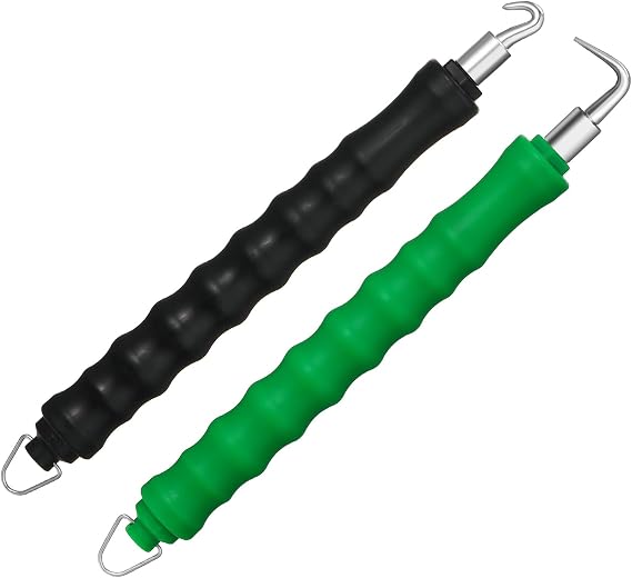 2 Pieces Automatic Rebar Tie Wire Twister, Rebar Tie Wire Twister Tool, Rebar Wire Twister Pull Tie Wire Twister, Concrete Metal Wire Twisting Fence Tool (Curved and Straight Hook)