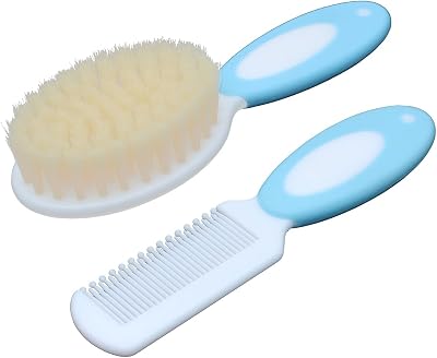 Baby Hair Brush Soft Goat Bristles-Ideal for Cradle Cap-for Newborns & Toddlers-Natural Perfect Baby Registry Gift