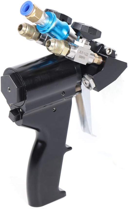 Polyurethane PU Foam Spray Gun 35Mpa P2 High Pressure Polyurethane Foam Spray Gun Self Cleaning with Air for Panel House Spraying, Model Casting, Sculpture Spraying, Container Spraying