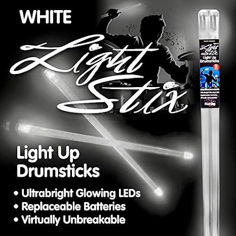 Light Stix LED Light Up Drumsticks (White)