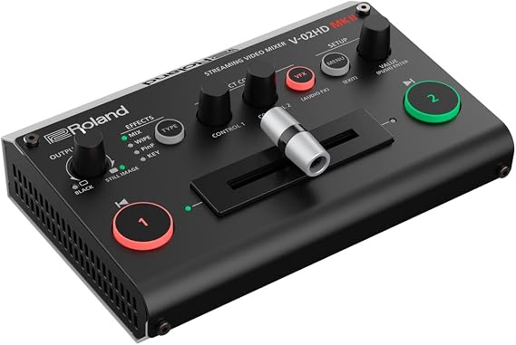 Roland V-02HD MK II Streaming Video Mixer The Worlds Easiest Two-Camera Livestreaming Solution. Ideal for Online Teachers, Gamers, Worship and All Other Content Makers