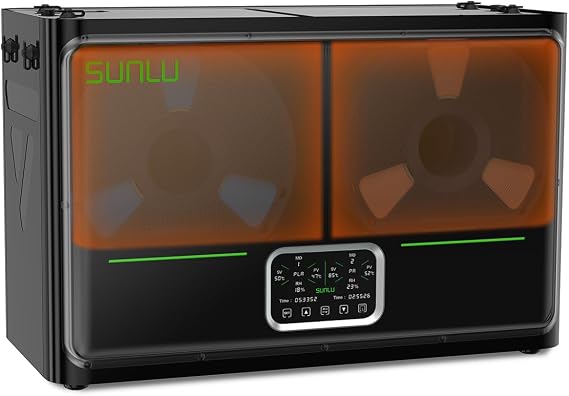 SUNLU 3D Printer Filament Dryer S4 Pro,Dual-Zone Temp Control,Black | up to 85C,380W PTC Heater,Annealing,Auto Humidity Control,for ABS/PLA/PETG/Nylon