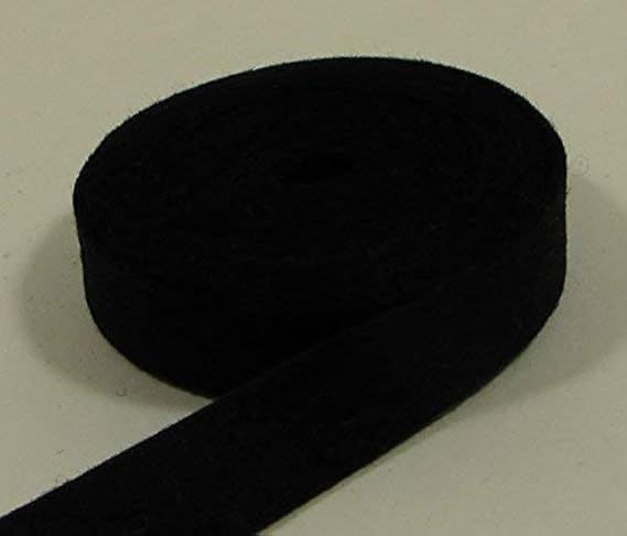 Organic Cotton Plus Merino Wool Felt 1/2 Inch Ribbon - Black - 2 Yards