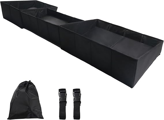 Under Seat Storage Box Compatible with Chevy Silverado/GMC Sierra 1500 2014-2018; 2015-2019 Silverado/Sierra HD Double Cab, Foldable Underseat Organizer Crew Cab Accessories