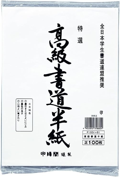 Premium Japanese Calligraphy Paper, 9.5" x 13", 100 Sheets, Made in Japan