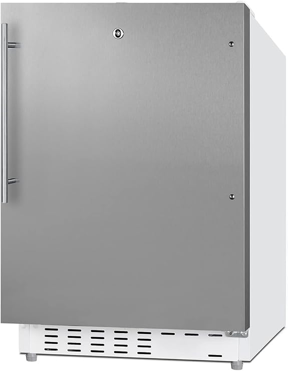 Summit Appliance ALRF48SSHV 20" Wide Built-in Refrigerator-Freezer, ADA Compliant, Removable Door Racks, Adjustable Shelves, 2.68 cu.ft Capacity, Stainless Steel Door, 3" Thick Door, Factory Lock