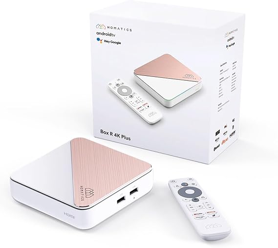Nonic Homatics Box R 4K Plus Android TV Box - Smart TV Streaming Receiver Dolby Atmos Google Certified Netflix 4K Prime Video 4K Disney+ 4K Gigabit WiFi HDMI Cable
