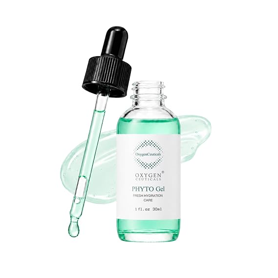 OxygenCeuticals Phyto Gel Non-Irritating Korean Gel Serum with Niacinamide, Sodium Hyaluronate, Centella Root Extract. For Natural, Smooth, More Moisturized Skin. 1 fl.oz (30ml)